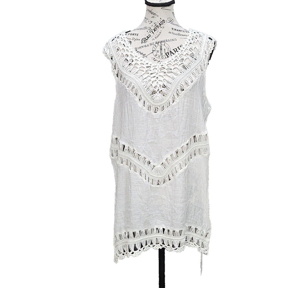 Cupshe Crotchet Coverup Tunic Womens OSFM Swimwear Beachy Resort Vacation Cruise